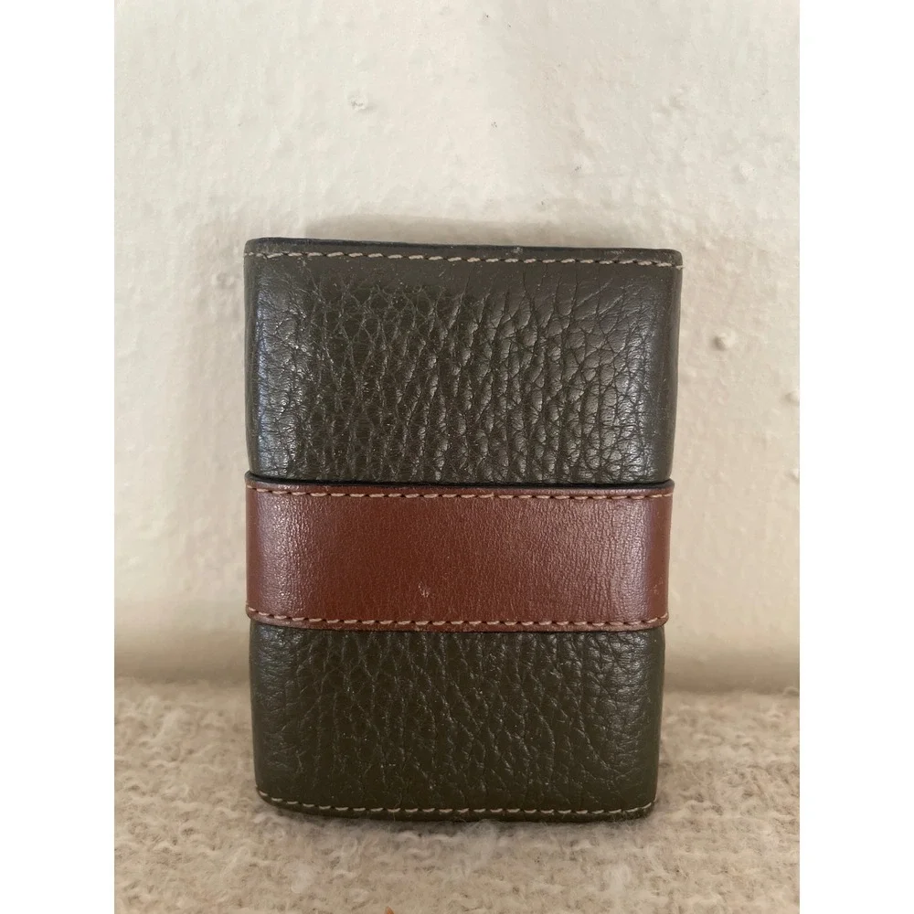 LAND Leather vintage Key Wallet Clips 5 keys holder made in Columbia green brown